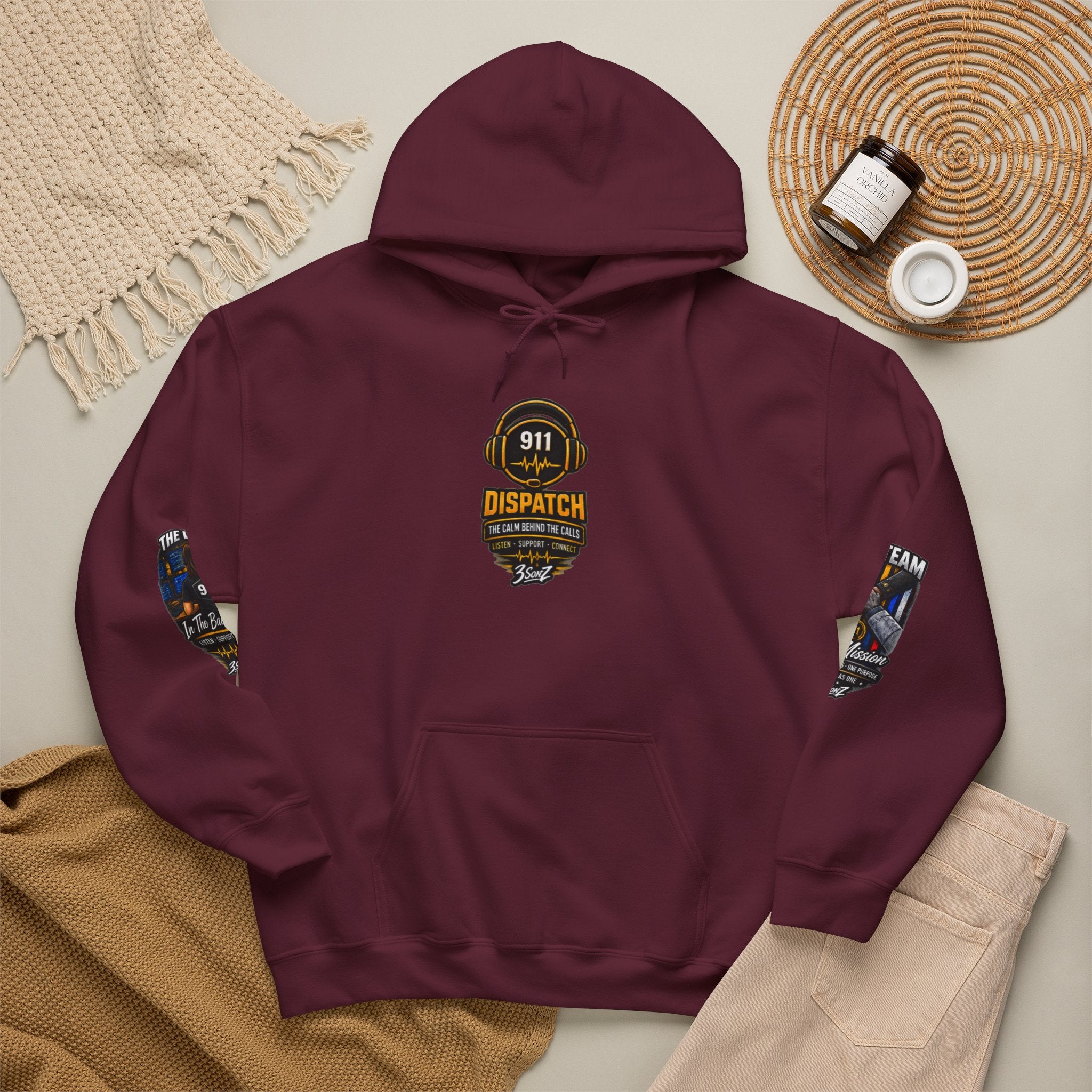 911 Dispatch Badge Hoodie | Weve Got Each Others Back Emergency Services Pullover