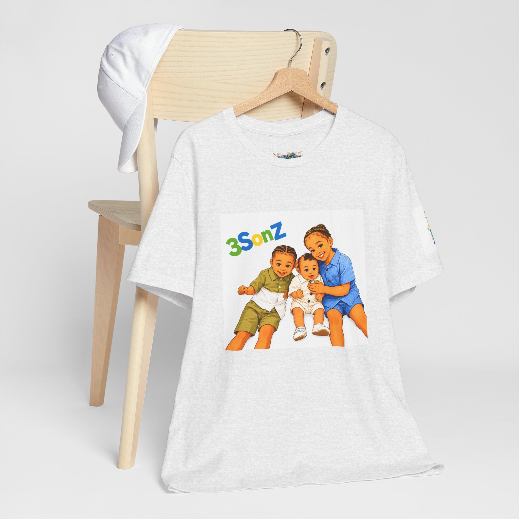 3Sonz Kids Illustration Tee | Siblings Cartoon Portrait T-Shirt