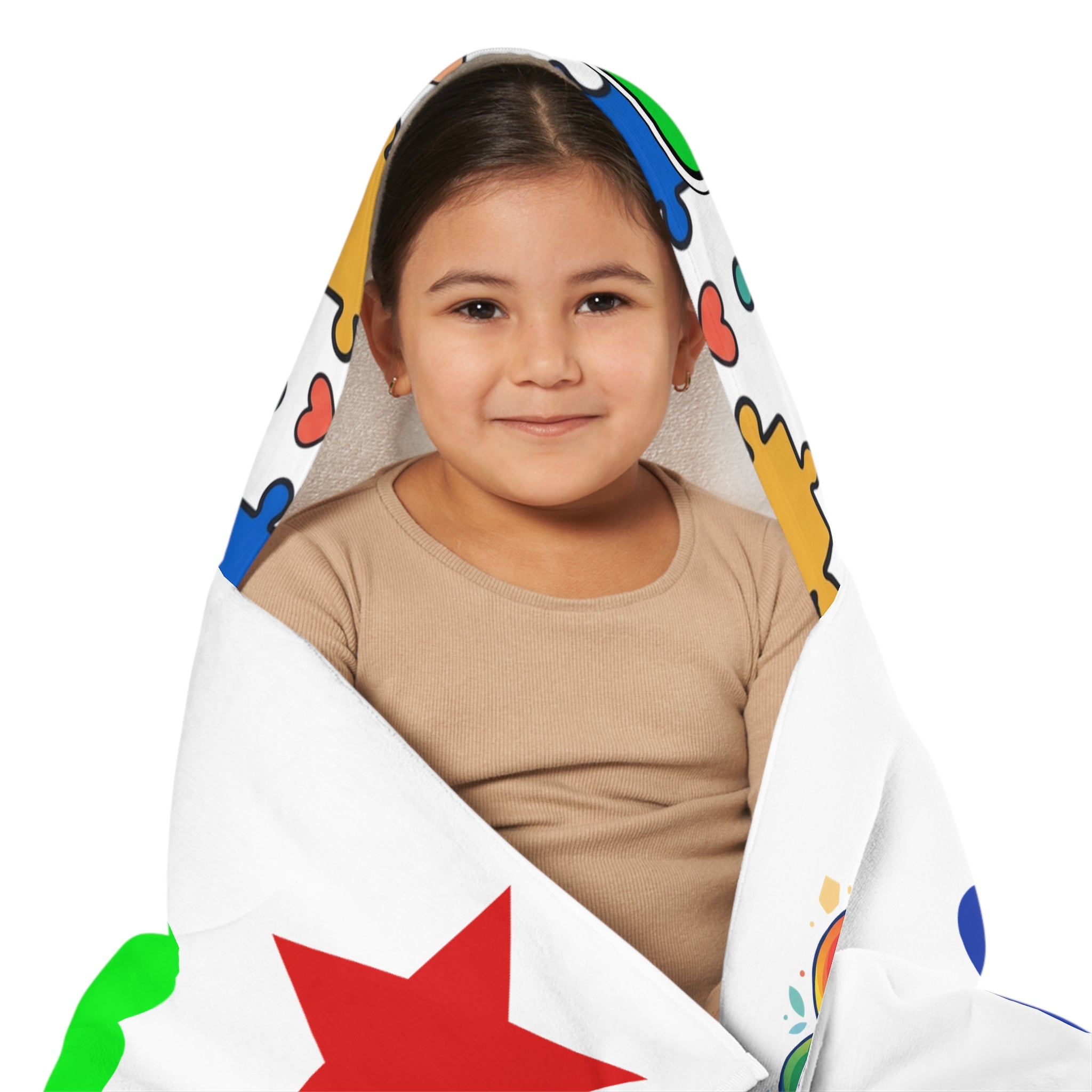 3SonZ I am smart kind magical and amazing Youth Hooded Towel | Rainbow affirmation