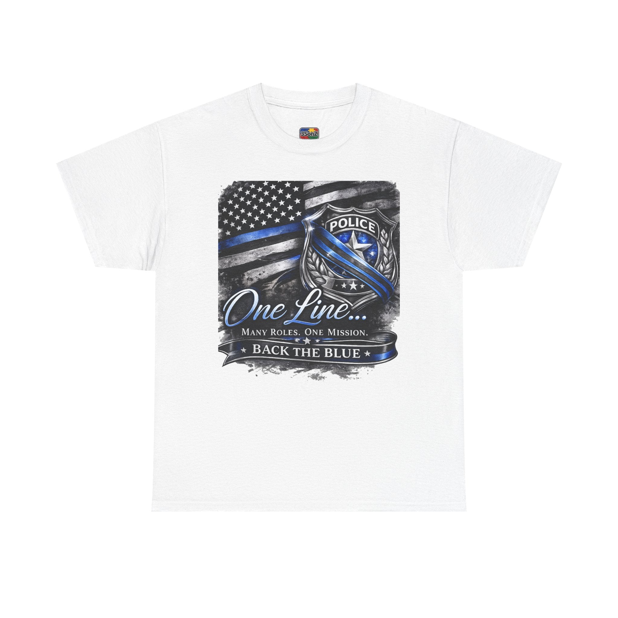 Back the Blue Police Badge Tee | One Line Many Roles One Mission