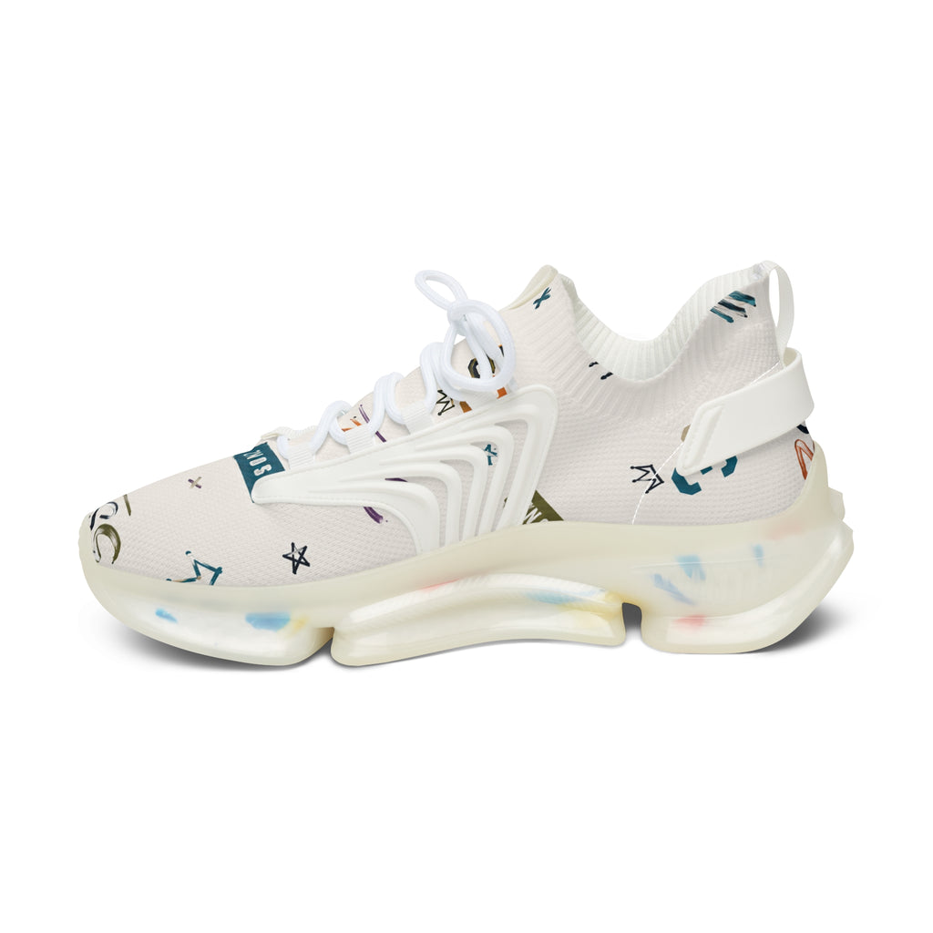 3SonZ Multicolor Number & Star Pattern Women's Mesh Sneakers | Breathable Athletic Shoes