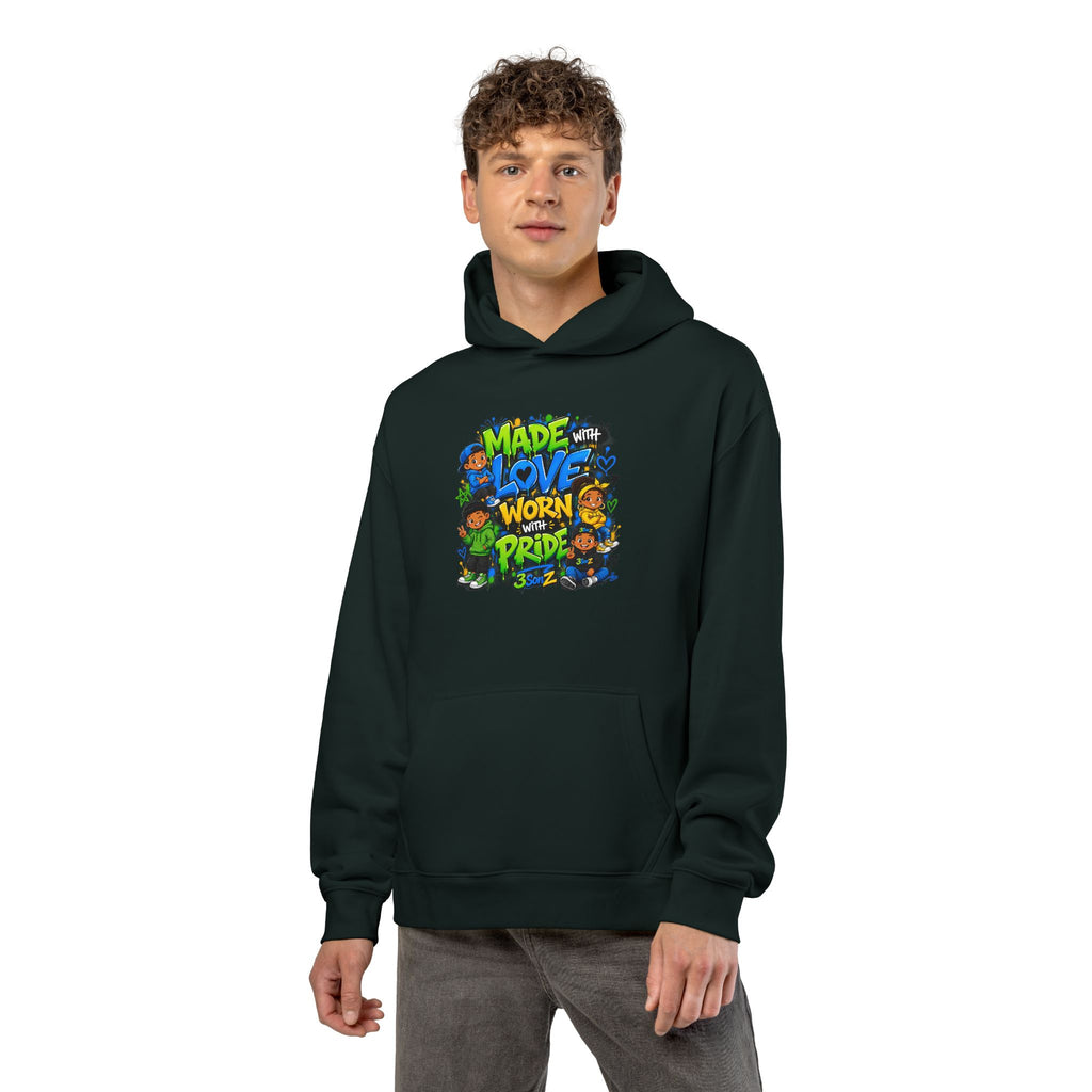 Pride Hoodie — "Made with Love Worn with Pride" Floral Rainbow Design