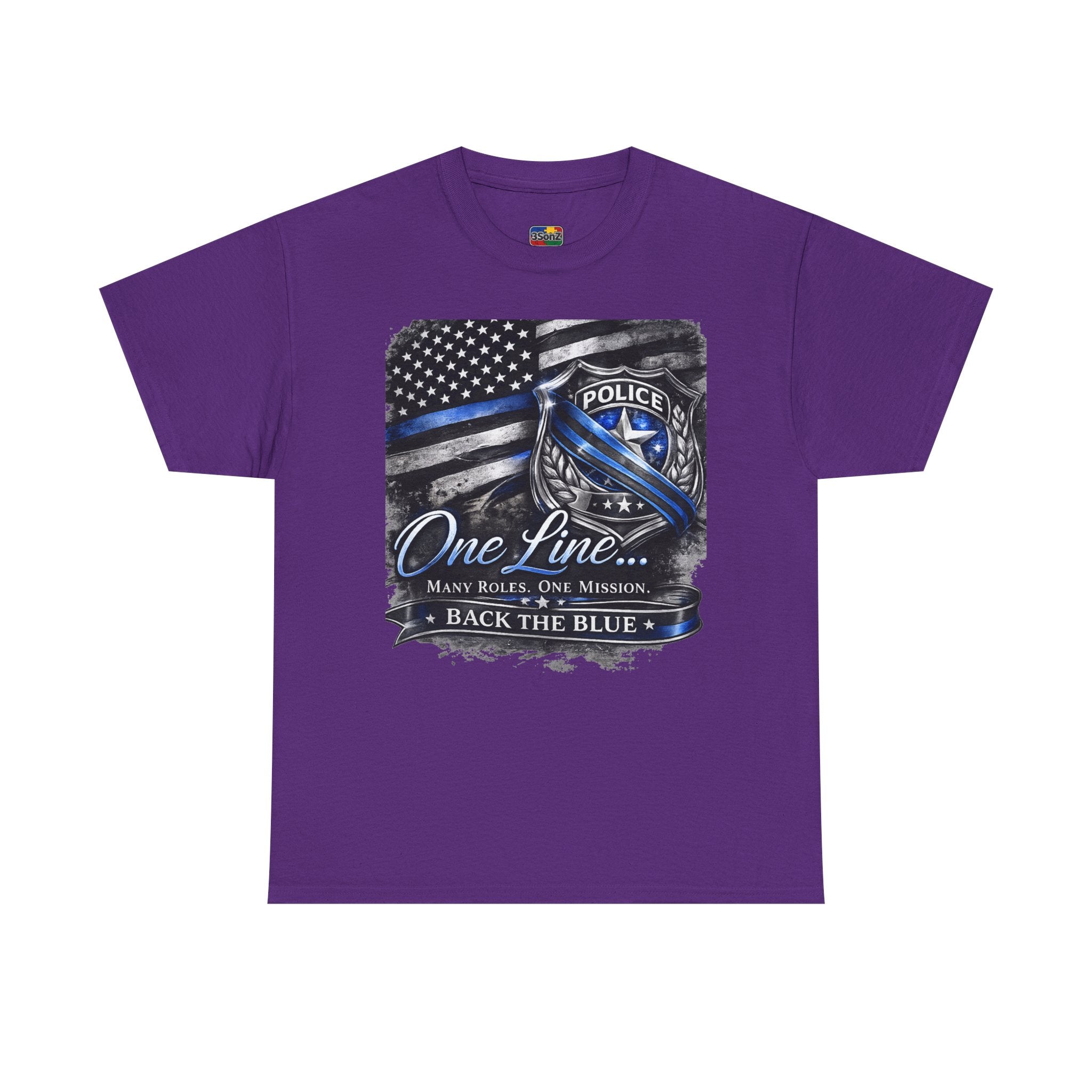 Back the Blue Police Badge Tee | One Line Many Roles One Mission