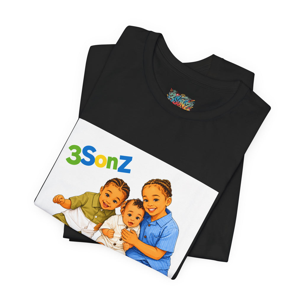 3Sonz Kids Illustration Tee | Siblings Cartoon Portrait T-Shirt